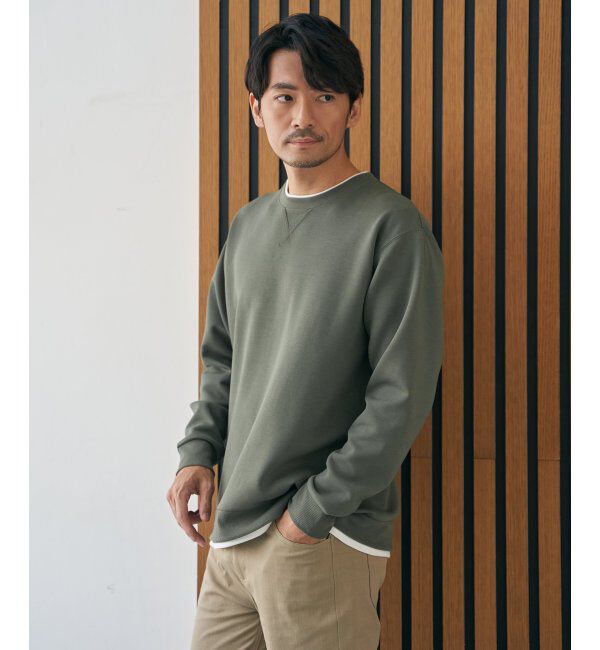 ikka「GOKU楽リップルダンボールクルーネック」|パーカー|