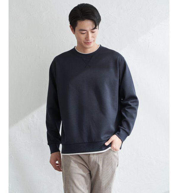 ikka「GOKU楽リップルダンボールクルーネック」|パーカー|