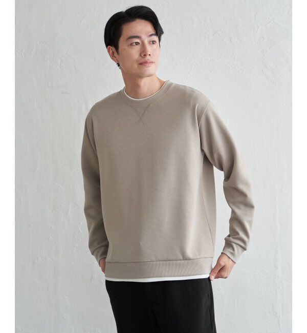 ikka「GOKU楽リップルダンボールクルーネック」|パーカー|