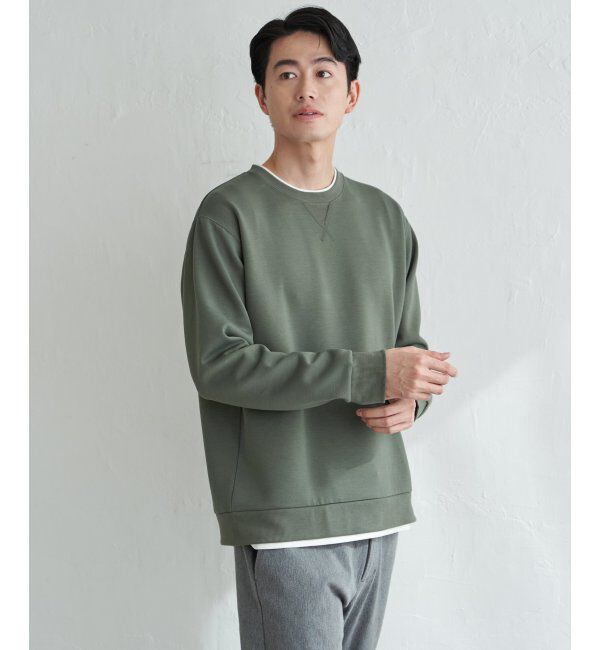 ikka「GOKU楽リップルダンボールクルーネック」|パーカー|