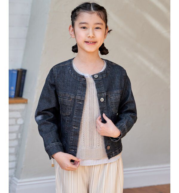 ikka kids「【親子コーデ】ストレッチノーカラーGジャン（110~160cm）」|その他|