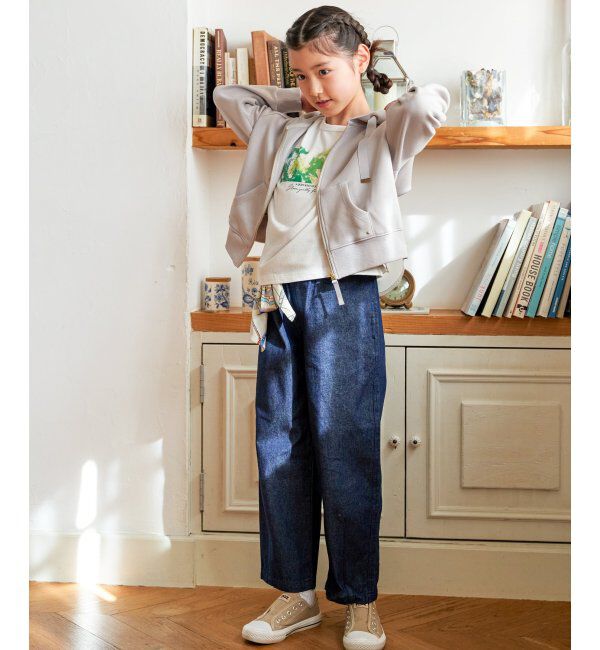 ikka kids「ダンボール裾レイヤージップパーカー（120~160cm）」|Tシャツ・カットソー|