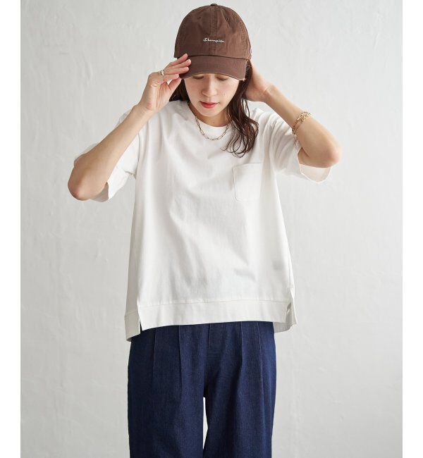 ikka「冷感コットン半袖ポケットTシャツ」|Tシャツ・カットソー|