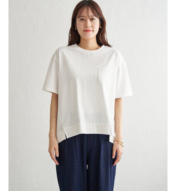 ikka「冷感コットン半袖ポケットTシャツ」|Tシャツ・カットソー|