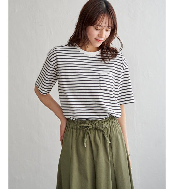 ikka「冷感コットン半袖ポケットTシャツ」|Tシャツ・カットソー|