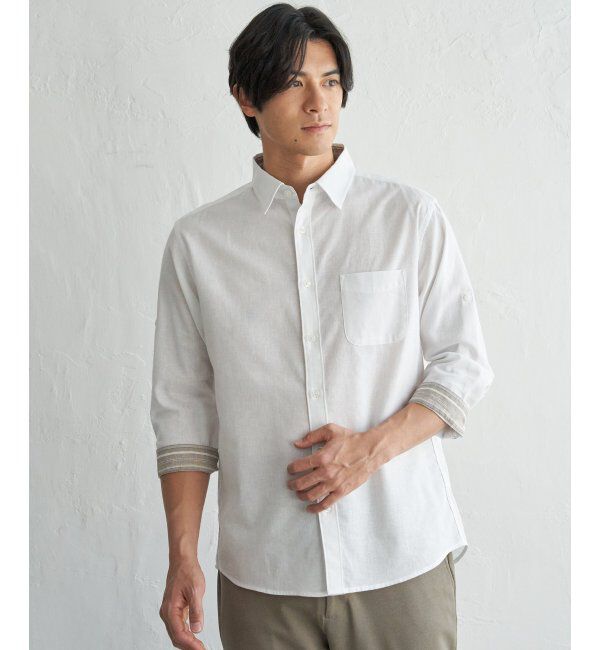 ikka「フレンチリネンMIX袖2WAYシャツ」|シャツ・ブラウス|
