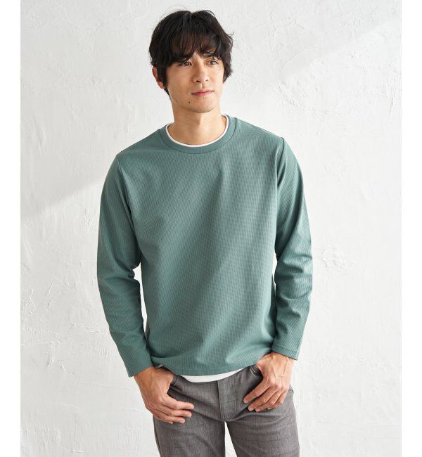 ikka「【雑誌MonoMax4月号掲載】速乾ピケレイヤードロンT「小泉孝太郎さん着用モデル」」|Tシャツ・カットソー|