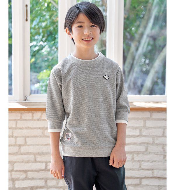 ikka kids「【親子コーデ】ピケレイヤード7分袖Tトレ（120~160cm）」|Tシャツ・カットソー|