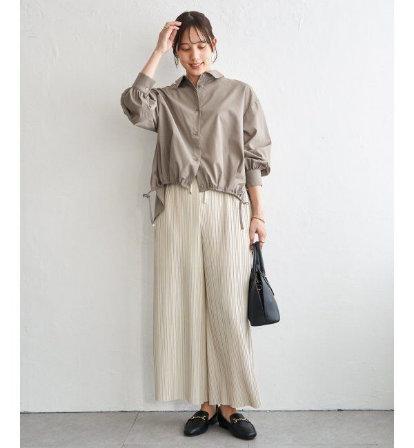 ikka「【雑誌InRed4月号掲載】カットプリーツワイドパンツ【親子コーデ】」|キュロット|