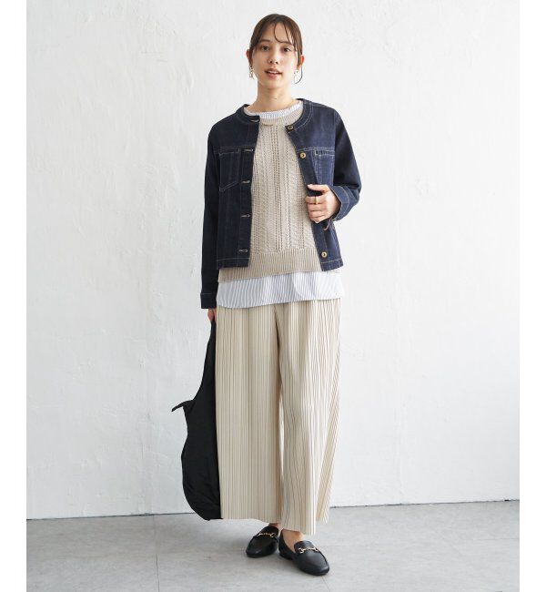 ikka「【雑誌InRed4月号掲載】カットプリーツワイドパンツ【親子コーデ】」|キュロット|