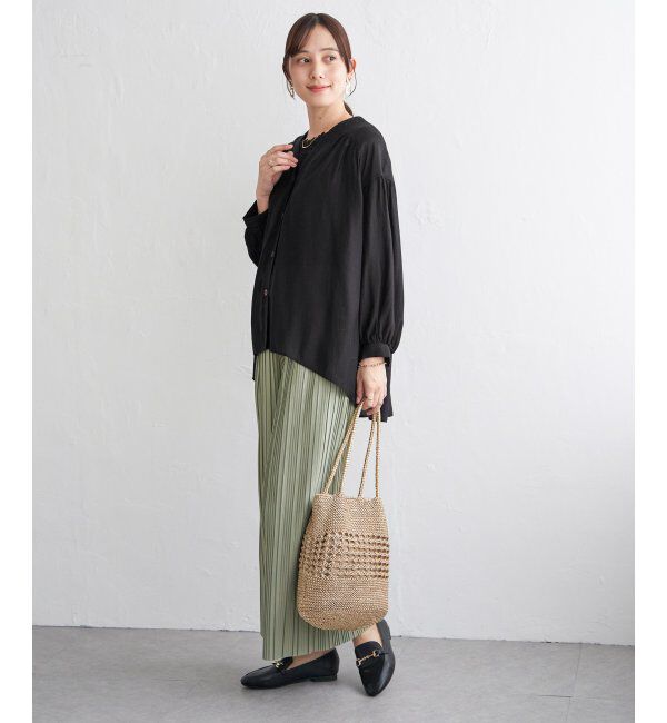 ikka「【雑誌InRed4月号掲載】カットプリーツワイドパンツ【親子コーデ】」|キュロット|