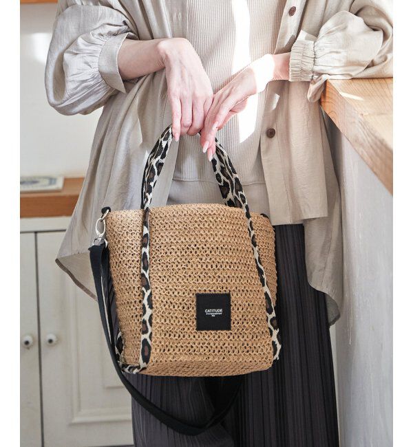 ikka「雑材パイピングトートバッグ」|その他|キャメル