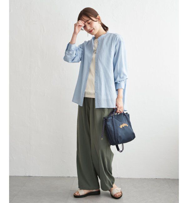 ikka「冷感リネンバンドカラーシャツ」|シャツ・ブラウス|