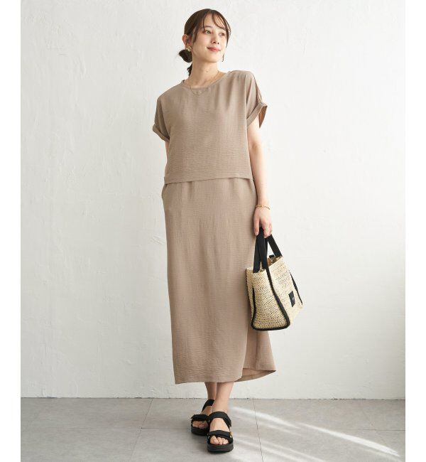 IKKA LOUNGE「【2点セット】冷感ポリウェザー3WAYセット」|ワンピース|グレージュ