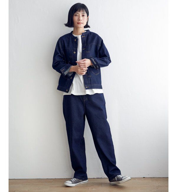 Lbc with Life「ＬＢＣデニムノーカラージャケット」|ブルゾン・スタジャン|