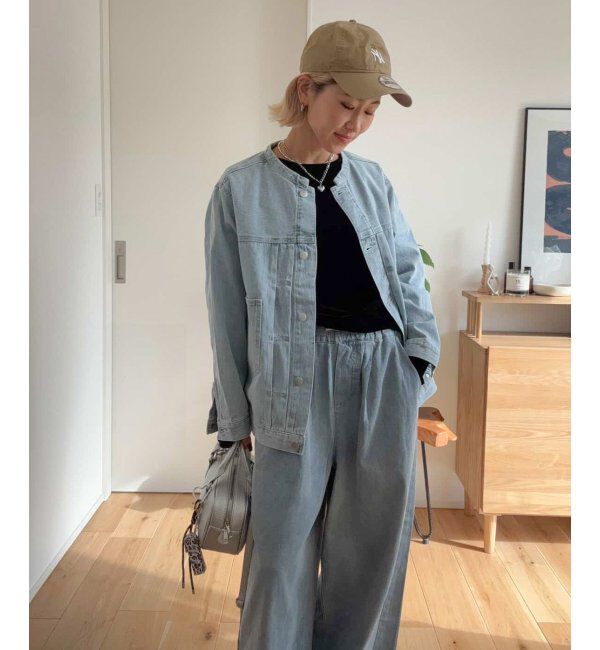 Lbc with Life「ＬＢＣデニムノーカラージャケット」|ブルゾン・スタジャン|