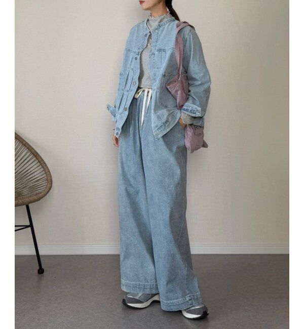 Lbc with Life「ＬＢＣデニムノーカラージャケット」|ブルゾン・スタジャン|