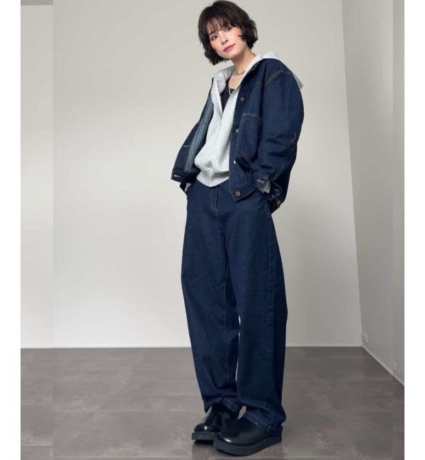 Lbc with Life「ＬＢＣデニムノーカラージャケット」|ブルゾン・スタジャン|