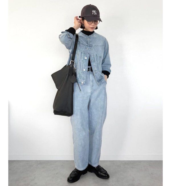 Lbc with Life「ＬＢＣデニムノーカラージャケット」|ブルゾン・スタジャン|