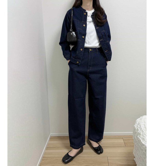 Lbc with Life「ＬＢＣデニムノーカラージャケット」|ブルゾン・スタジャン|