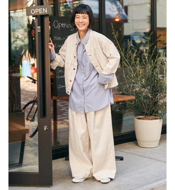 Lbc with Life「ＬＢＣデニムノーカラージャケット」|ブルゾン・スタジャン|