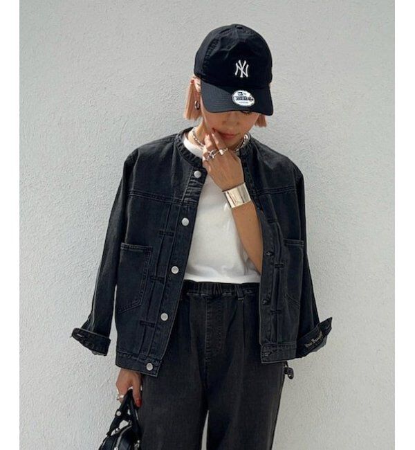 Lbc with Life「ＬＢＣデニムノーカラージャケット」|ブルゾン・スタジャン|