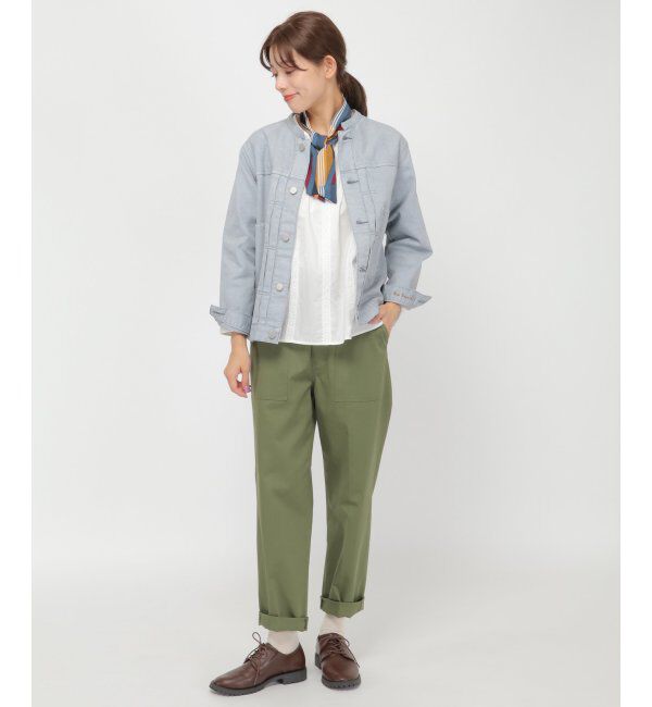 Lbc with Life「ＬＢＣデニムノーカラージャケット」|ブルゾン・スタジャン|