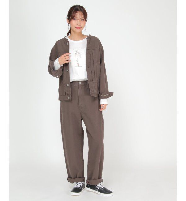 Lbc with Life「ＬＢＣデニムノーカラージャケット」|ブルゾン・スタジャン|