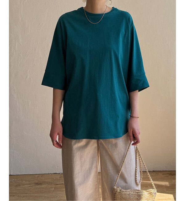 Lbc with Life「シルケット裾ラウンド袖切り替えTシャツ」|Tシャツ・カットソー|