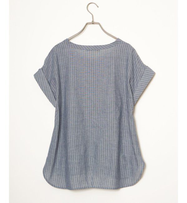 Lbc with Life「コットンPU袖ロールアップブラウス」|シャツ・ブラウス|