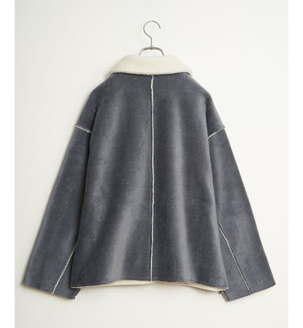 Lbc with Life「ボアコーデュロイリバーシブル襟付きジャケット」|ブルゾン・スタジャン|