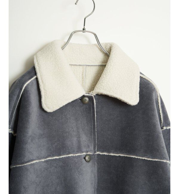 Lbc with Life「ボアコーデュロイリバーシブル襟付きジャケット」|ブルゾン・スタジャン|