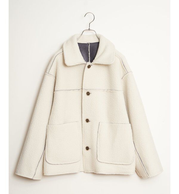 Lbc with Life「ボアコーデュロイリバーシブル襟付きジャケット」|ブルゾン・スタジャン|