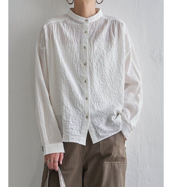 Lbc with Life「オーガニックコットンバンドカラーシャツ」|シャツ・ブラウス|