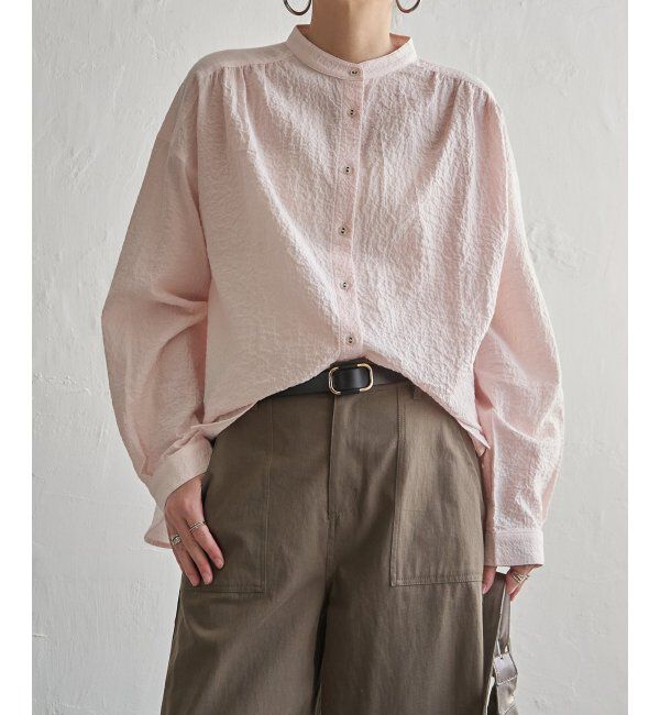 Lbc with Life「オーガニックコットンバンドカラーシャツ」|シャツ・ブラウス|