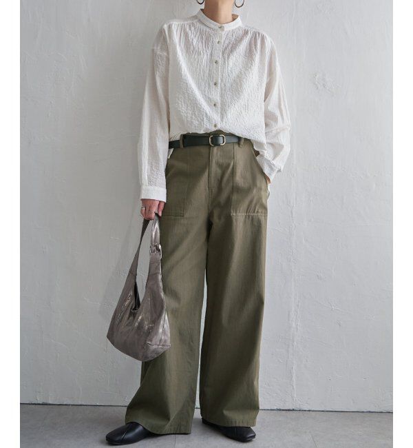 Lbc with Life「オーガニックコットンバンドカラーシャツ」|シャツ・ブラウス|