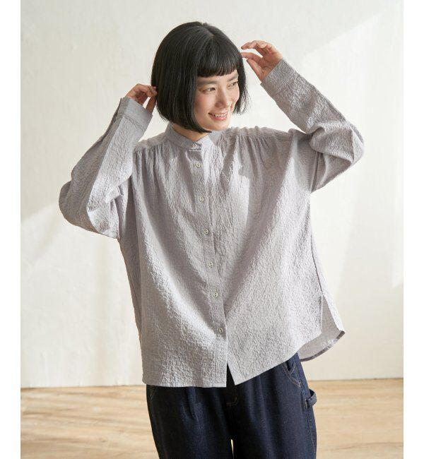 Lbc with Life「オーガニックコットンバンドカラーシャツ」|シャツ・ブラウス|