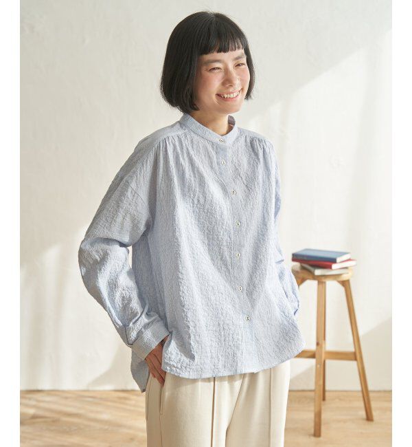 Lbc with Life「オーガニックコットンバンドカラーシャツ」|シャツ・ブラウス|