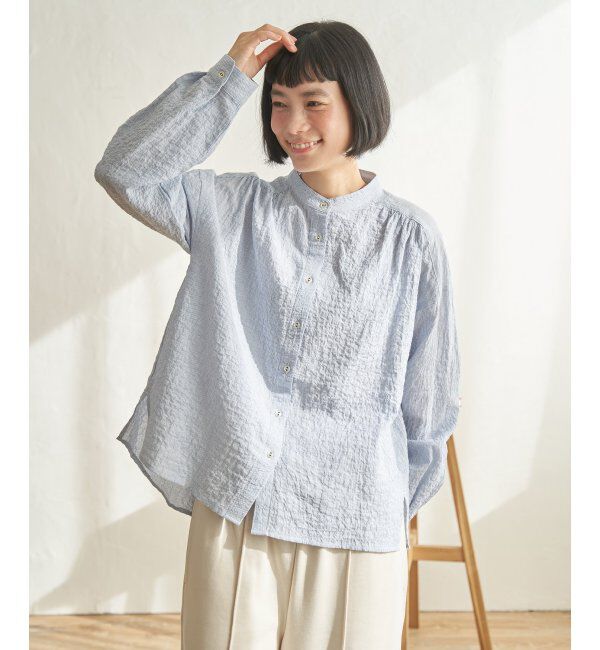 Lbc with Life「オーガニックコットンバンドカラーシャツ」|シャツ・ブラウス|