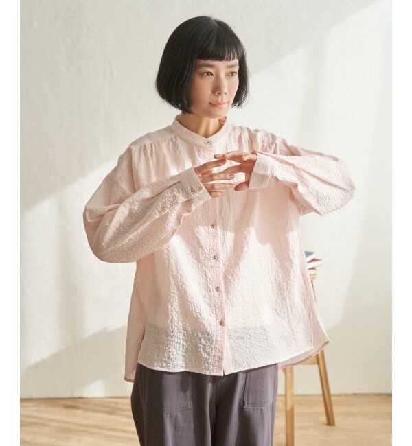 Lbc with Life「オーガニックコットンバンドカラーシャツ」|シャツ・ブラウス|