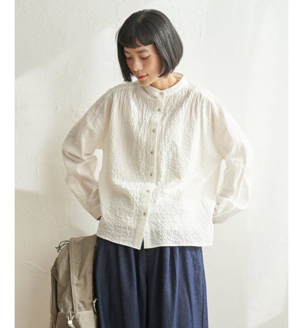 Lbc with Life「オーガニックコットンバンドカラーシャツ」|シャツ・ブラウス|