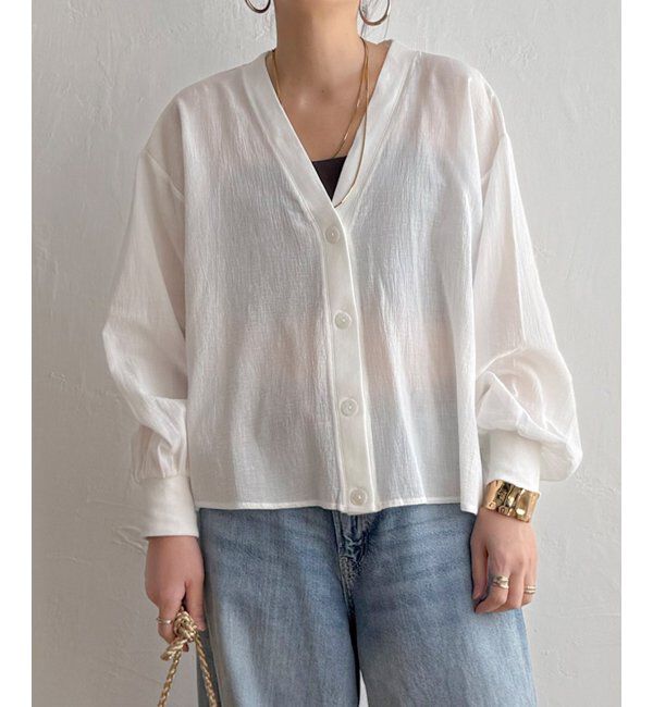 Lbc with Life「シアーシャツカーディガン」|ブルゾン・スタジャン|