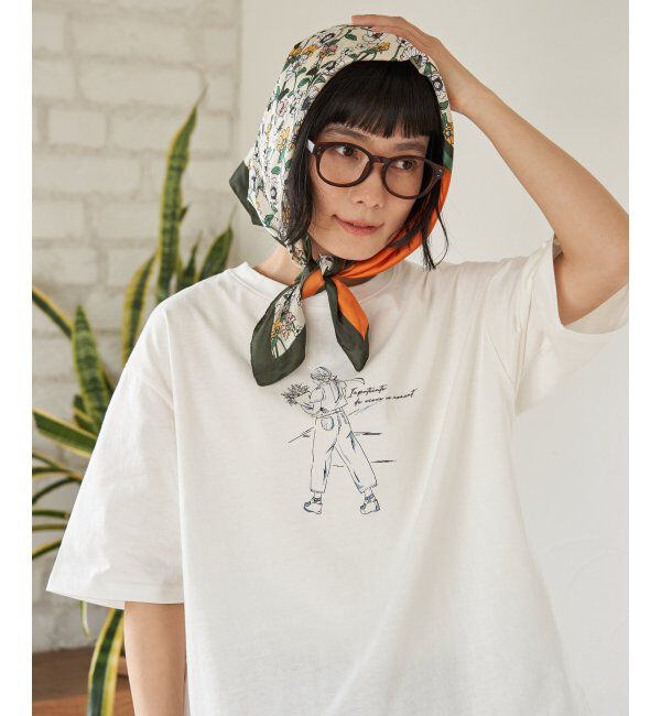 Lbc with Life「GirlプリントビッグTシャツ」|Tシャツ・カットソー|