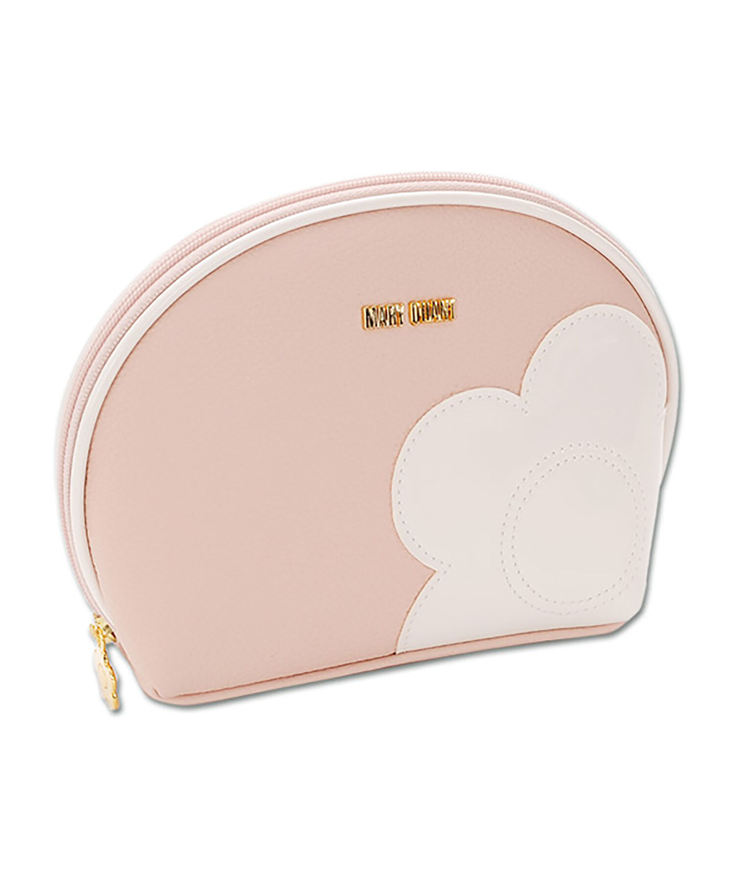 MARY QUANT「シュリンクデイジーパッチ ラウンドポーチL」|ポーチ|ピンク