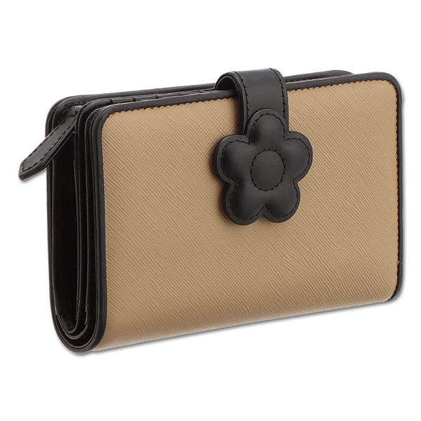 MARY QUANT「デイジーパッチスナップ2 Lウォレット」|財布|ベージュ