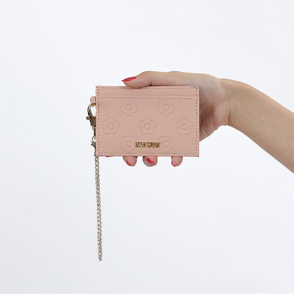 MARY QUANT「デイジーアウトラインパターン2 シングルパスケース」|名刺入れ・カードケース|ピンク
