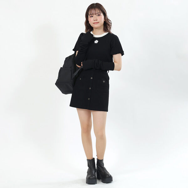 MARY QUANT「オールブラックシンプルロゴ リュック」|リュック|