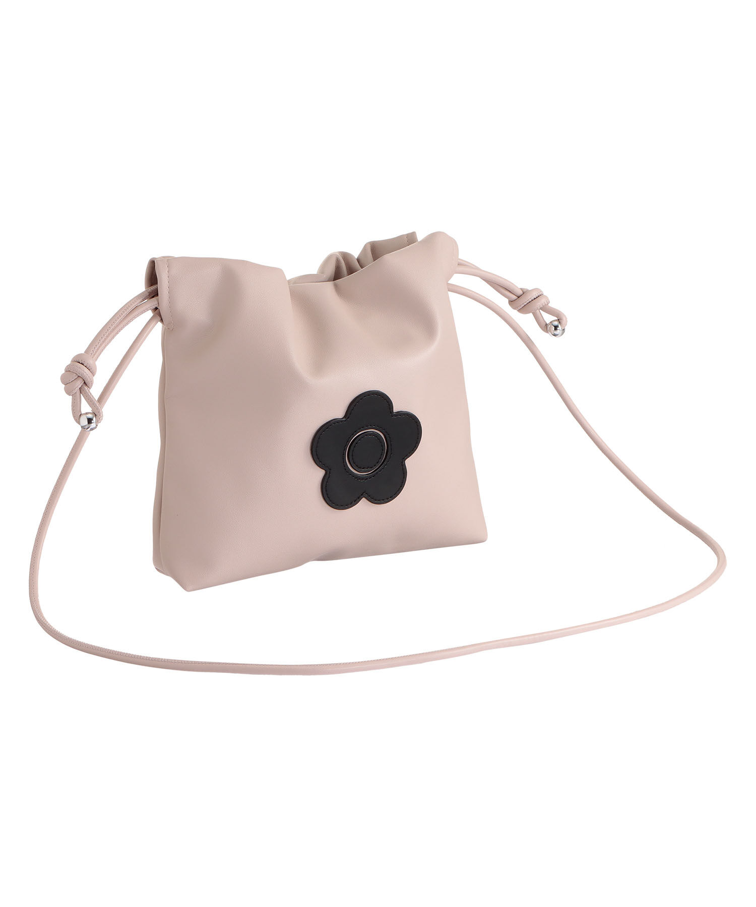 MARY QUANT「デイジーパッチドロスト ショルダー」|ショルダー・メッセンジャー|ピンクベージュ