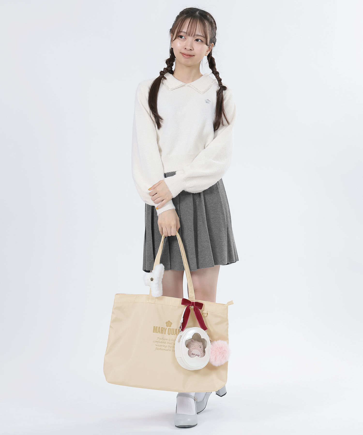 MARY QUANT「ゴールドロゴプリント舟型 トート」|トートバッグ|