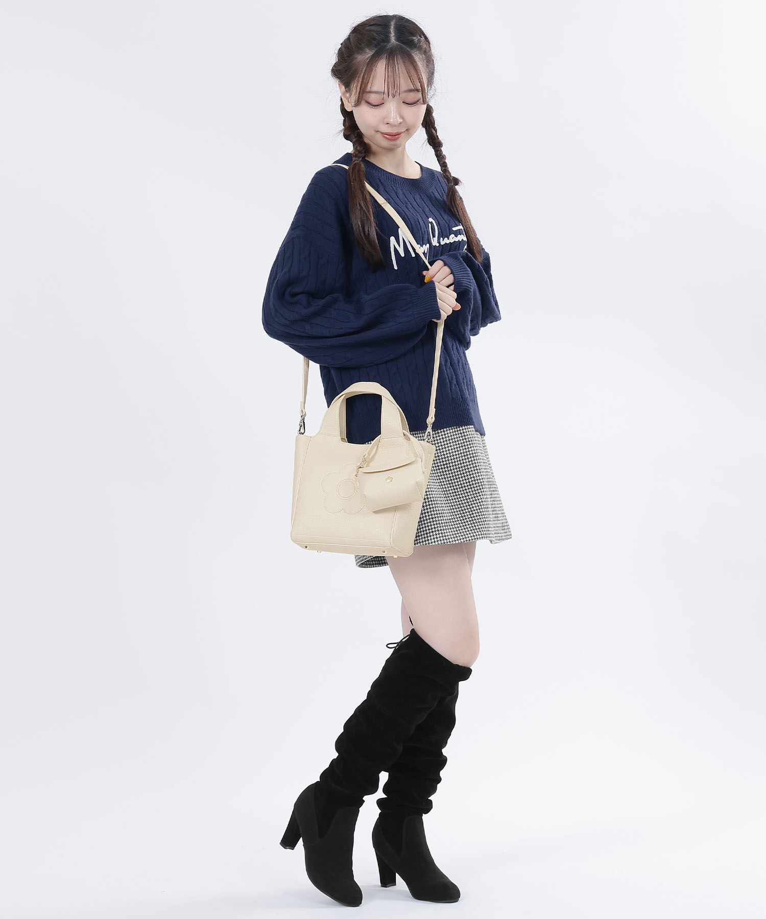 MARY QUANT「インナースエードデイジー 2WAYミニトート」|ショルダー・メッセンジャー|